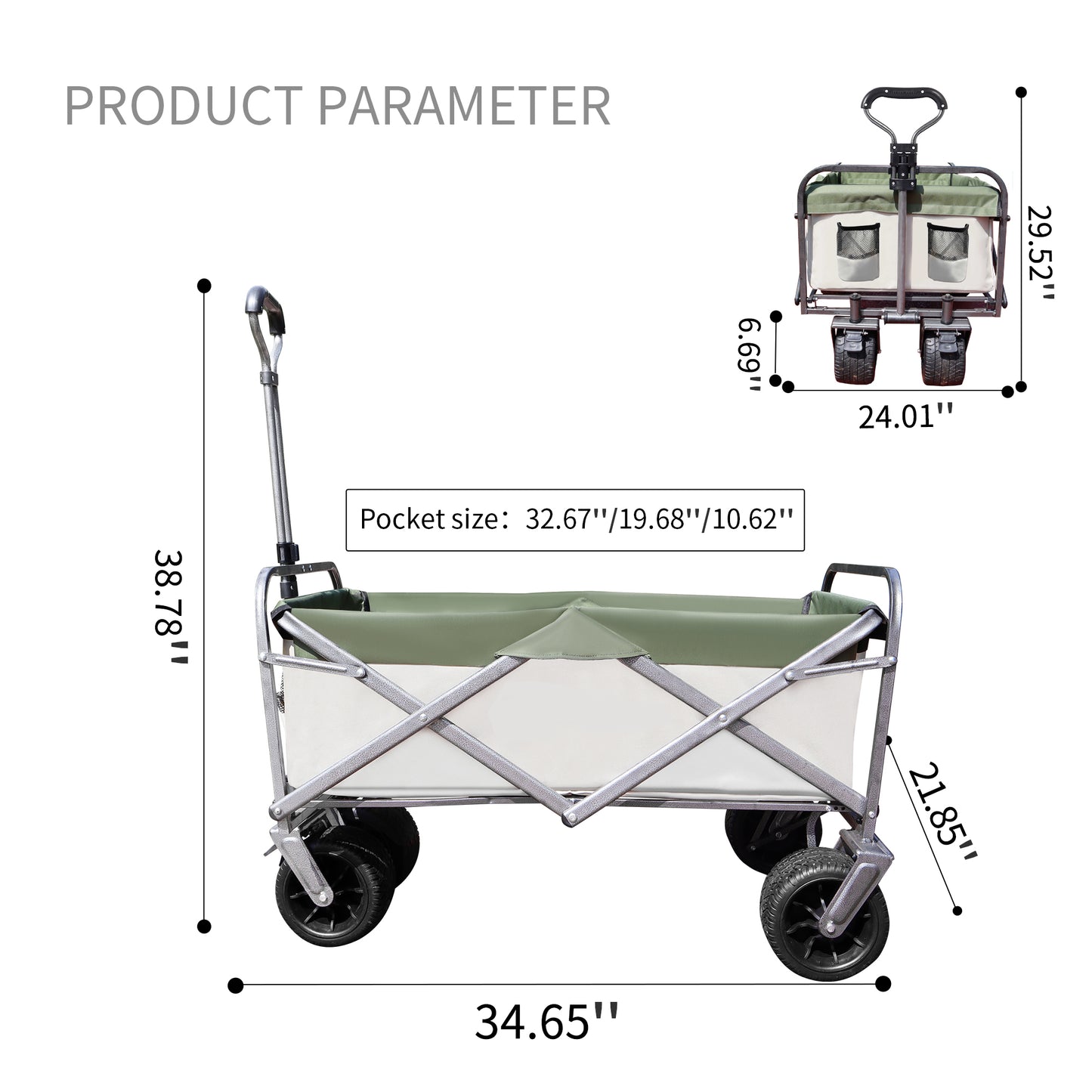 OKEYOLIVE Camping Foldable Wagon