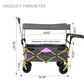 OKEYOLIVE Push & Pull Utility Folding Wagon with Removable Canopy