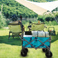 OKEYOLIVE Outdoor Garden Multipurpose Micro Collapsible Beach Trolley Cart Camping Folding Wagon