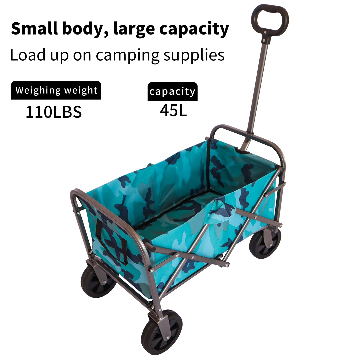 OKEYOLIVE Outdoor Garden Multipurpose Micro Collapsible Beach Trolley Cart Camping Folding Wagon