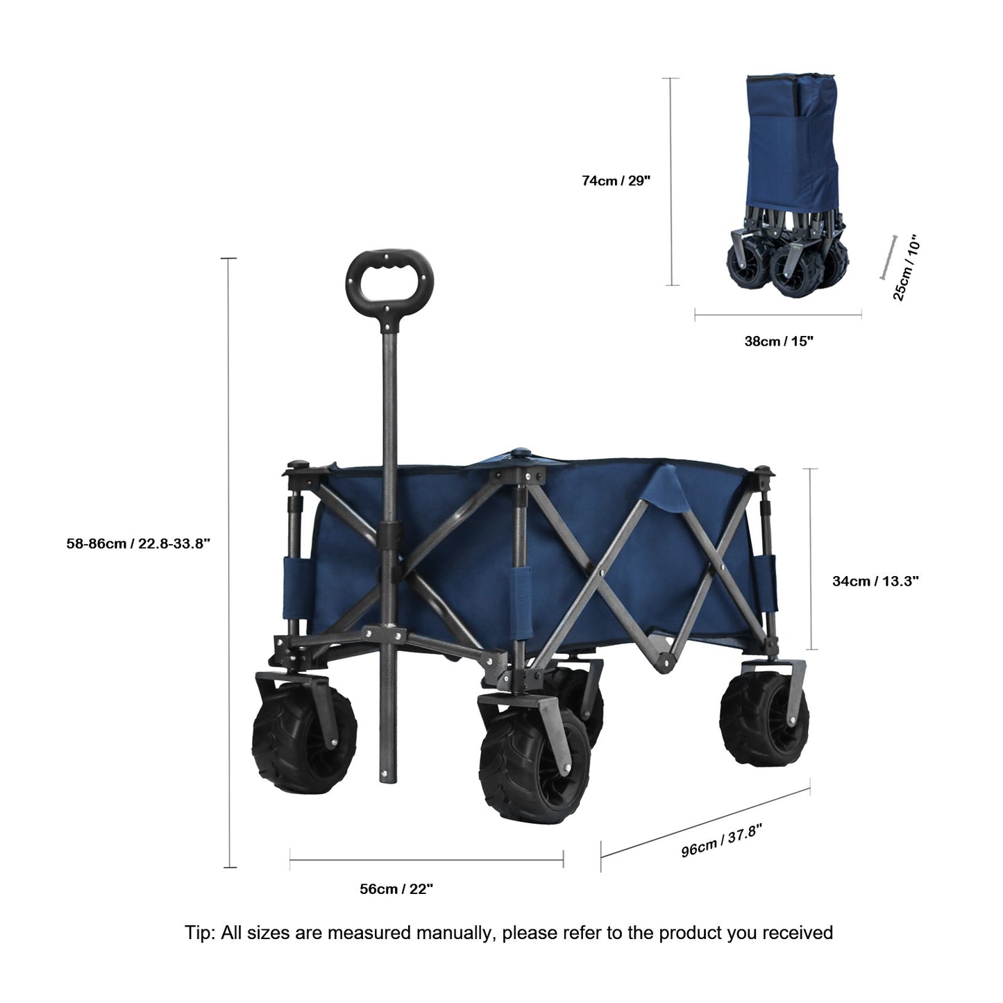 OKEYOLIVE Folding Utility Wagon Cart | All-terrain