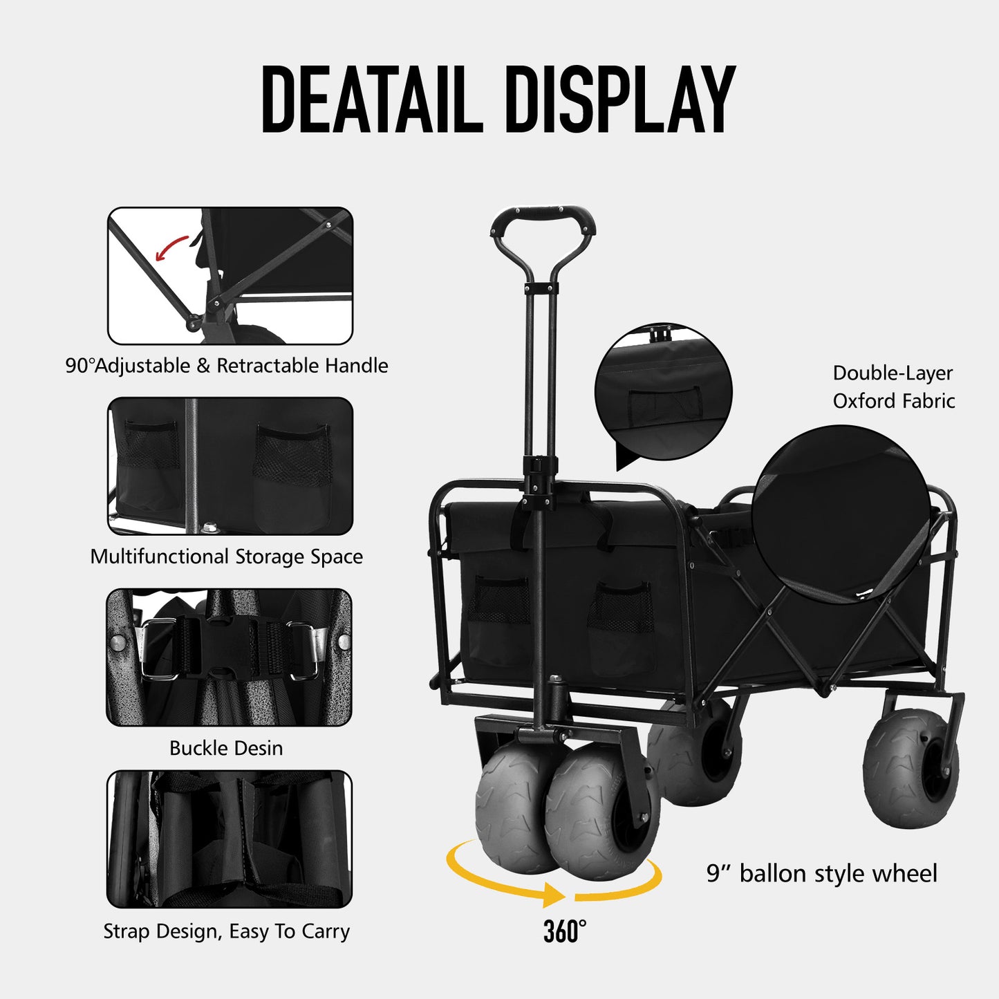 OKEYOLIVE Heavy Duty Collapsible Utility Beach Cart