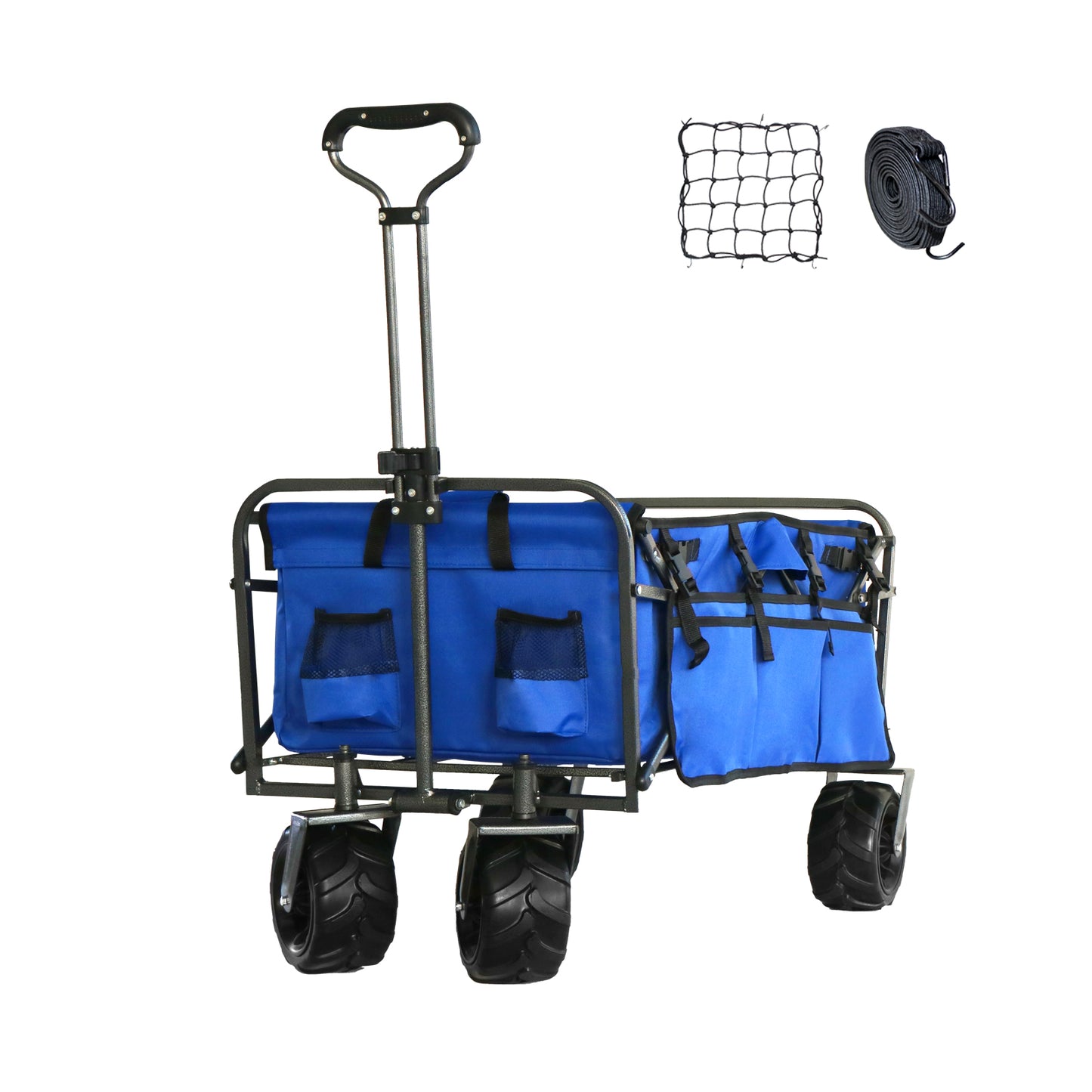 OKEYOLIVE Collapsible Utility Wagon Cart w/ Side Pocket