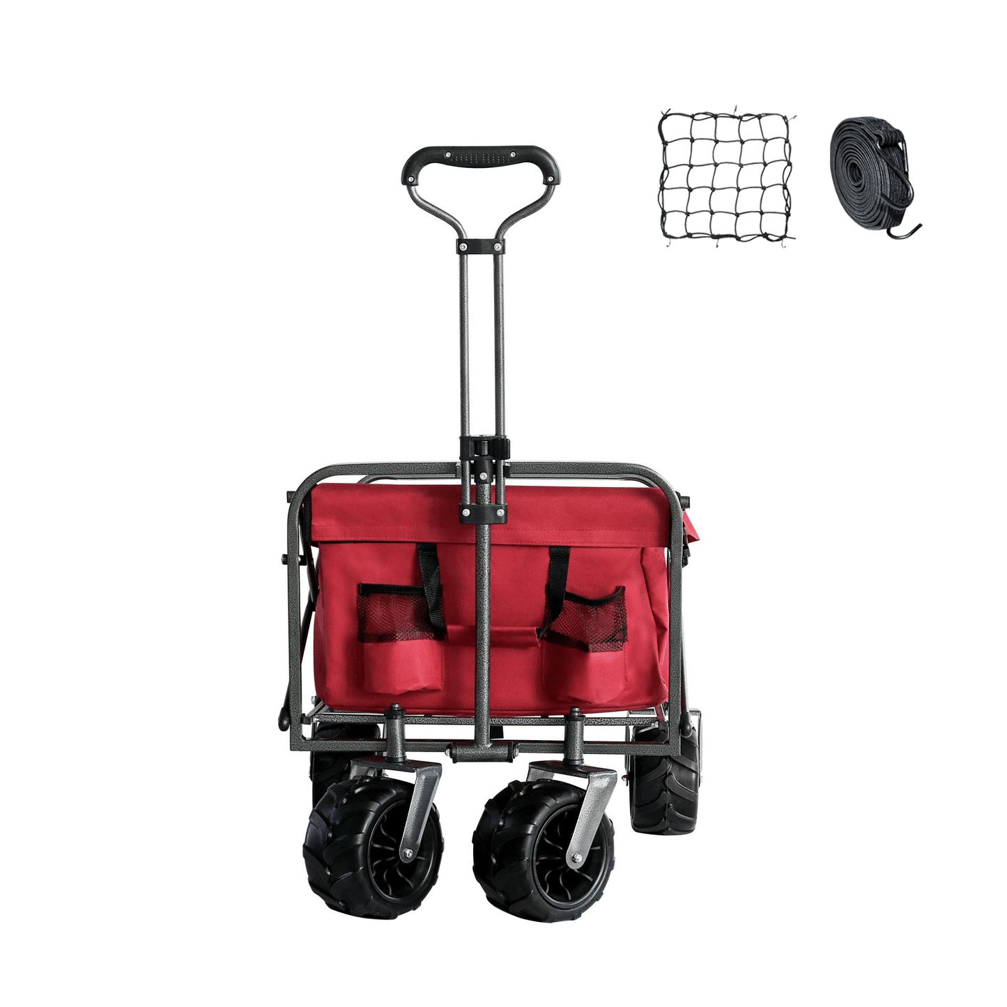 OKEYOLIVE Collapsible Utility Wagon Cart w/ Side Pocket