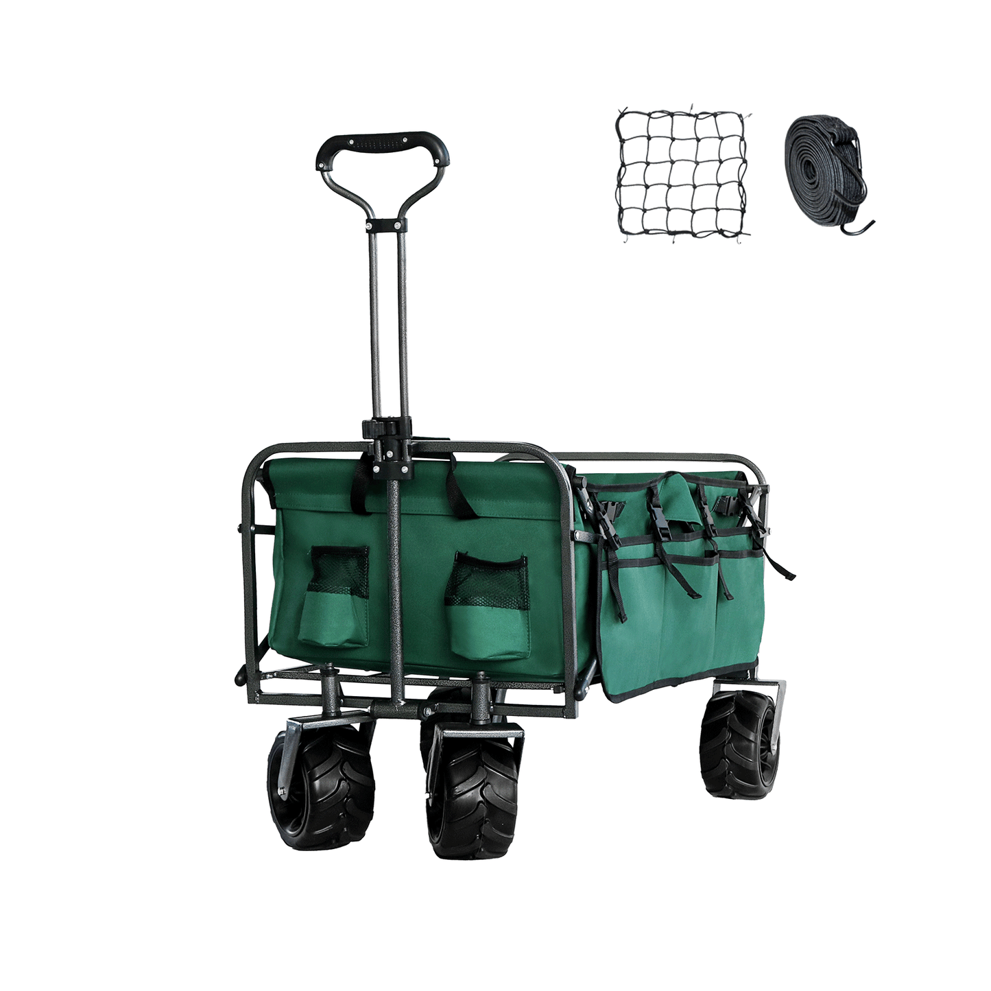 OKEYOLIVE Collapsible Utility Wagon Cart w/ Side Pocket