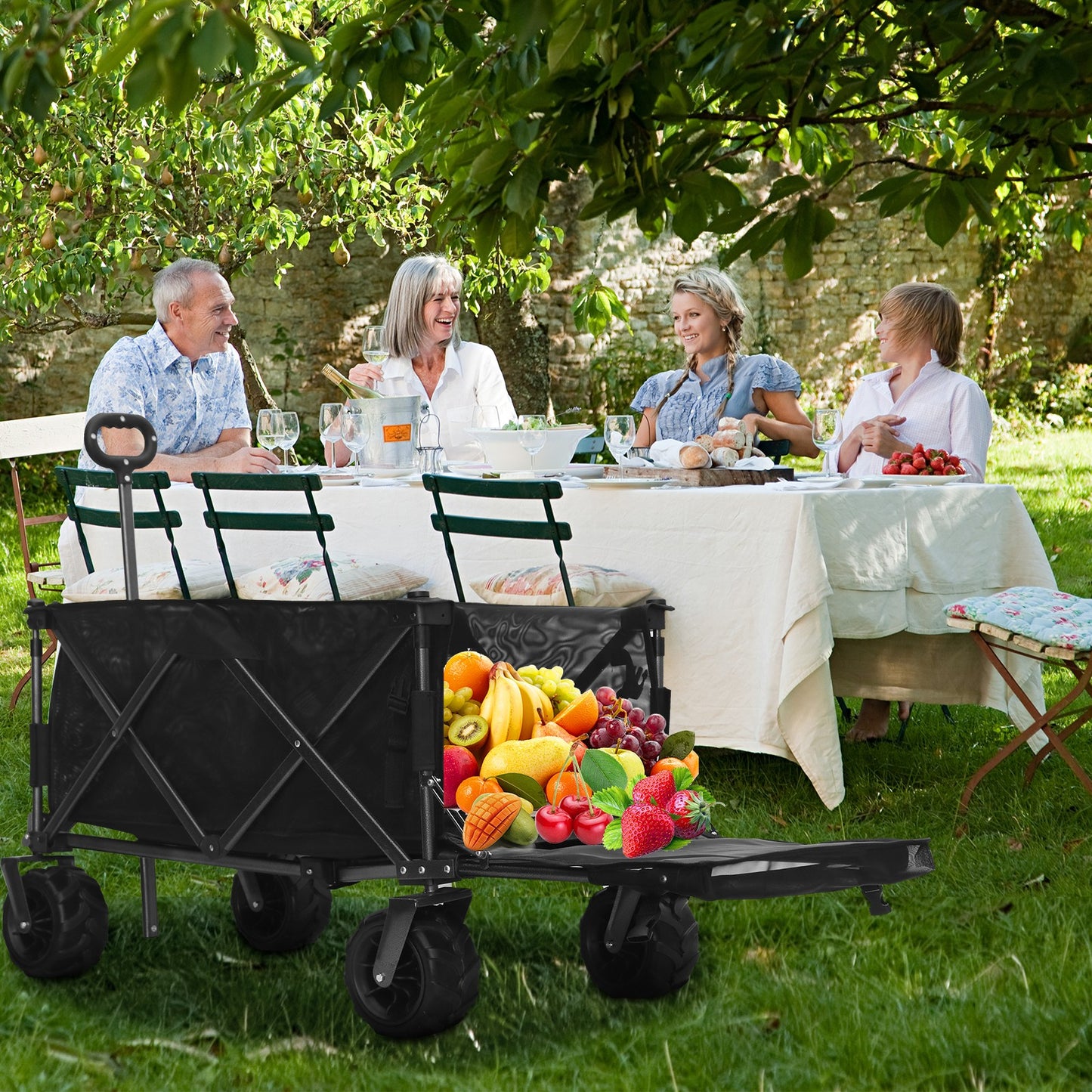 OKEYOLIVE Folding Utility Wagon Cart | All-terrain | Extended Design