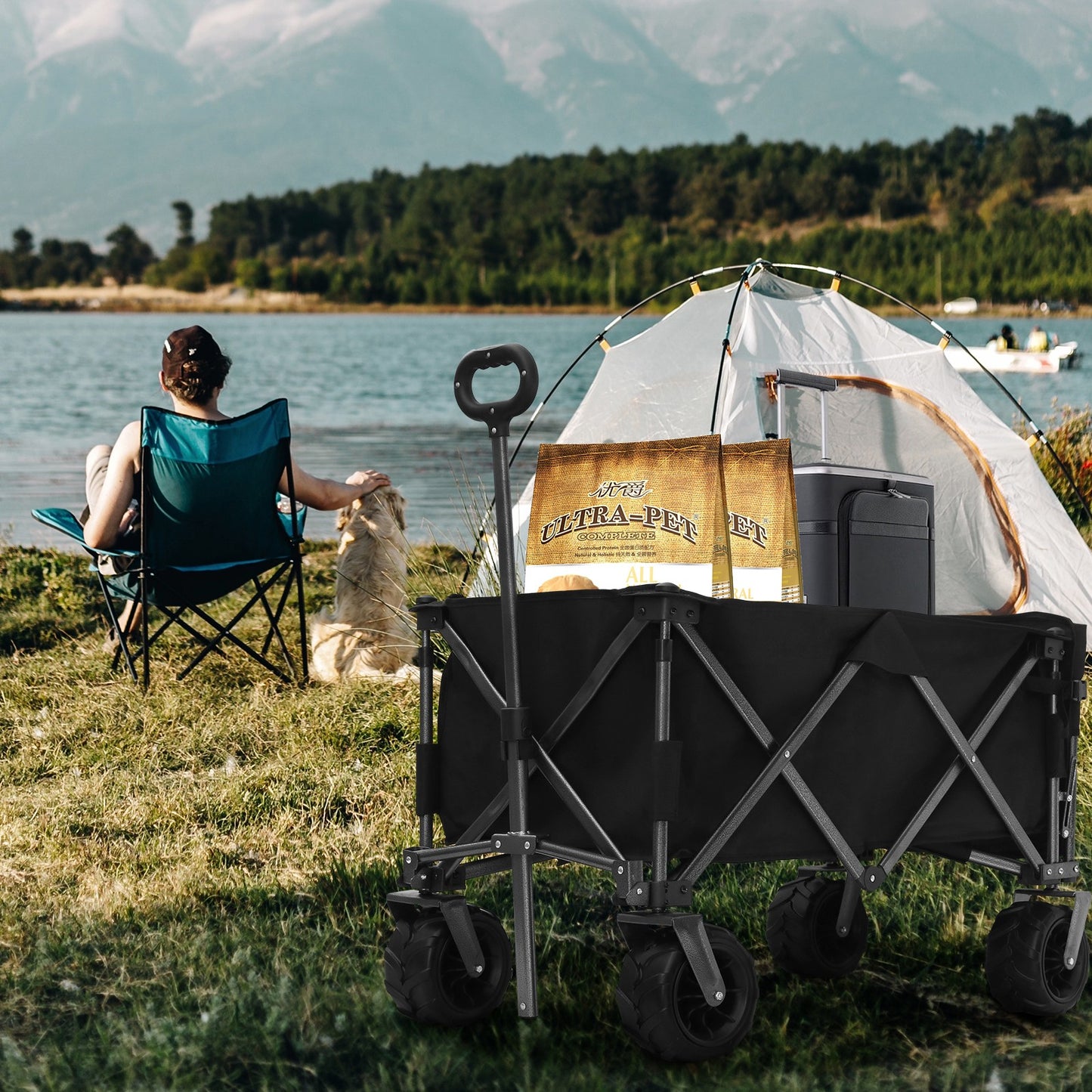 OKEYOLIVE Folding Utility Wagon Cart | All-terrain | Extended Design