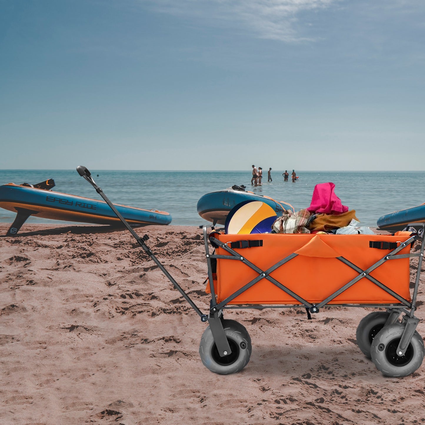 OKEYOLIVE Heavy Duty Collapsible Utility Beach Cart