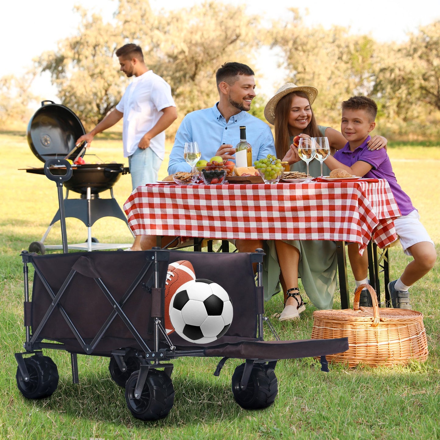 OKEYOLIVE Folding Utility Wagon Cart | All-terrain | Extended Design