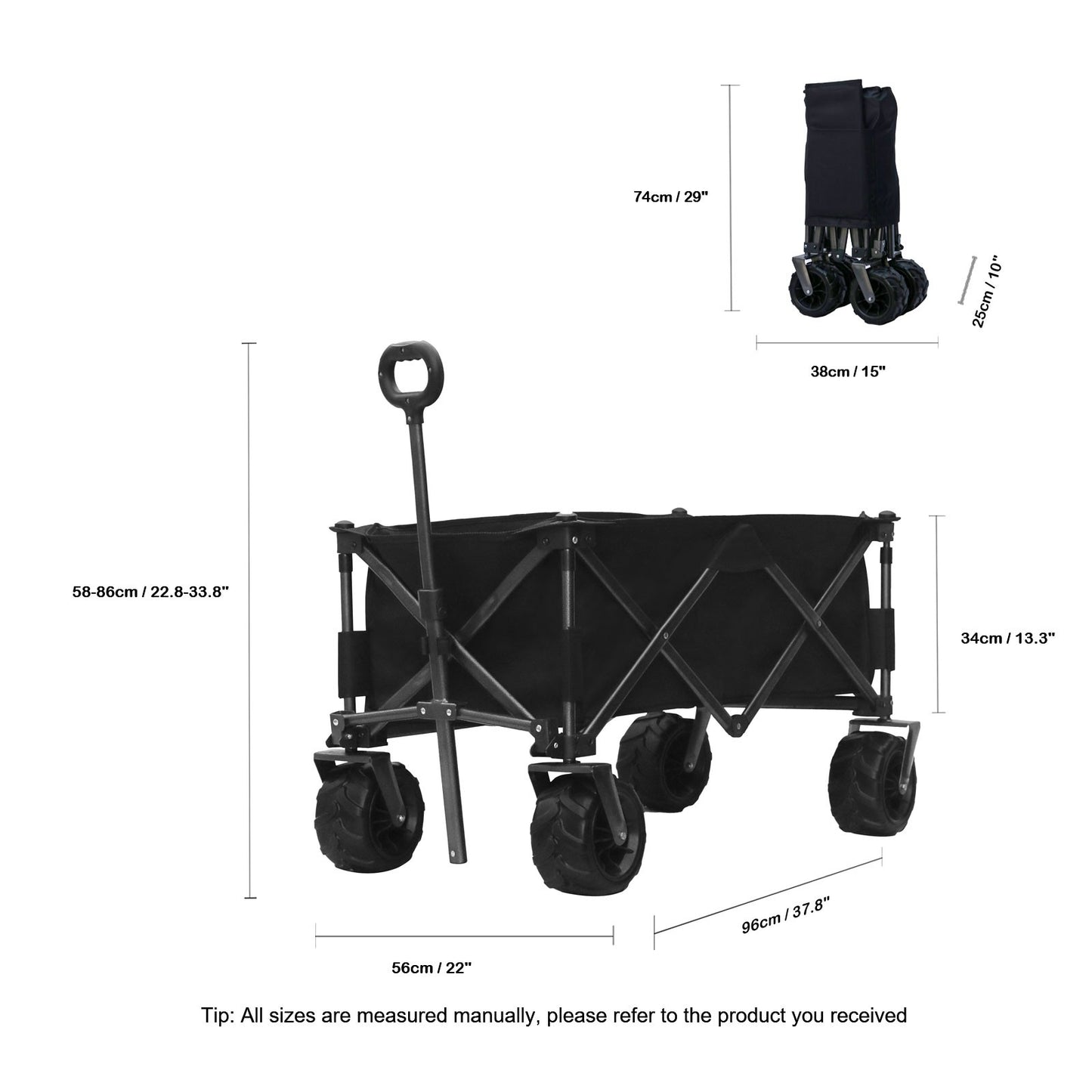 OKEYOLIVE Folding Utility Wagon Cart | All-terrain