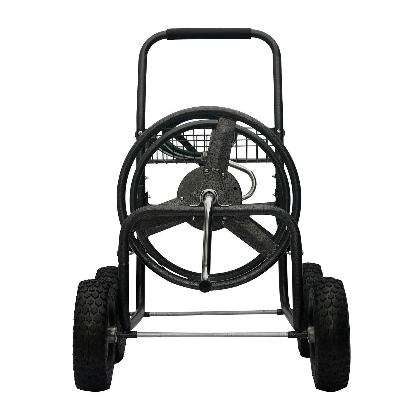 OKEYOLIVE Garden Hose Reel Cart w/ 250 ft Hose Capacity & Basket