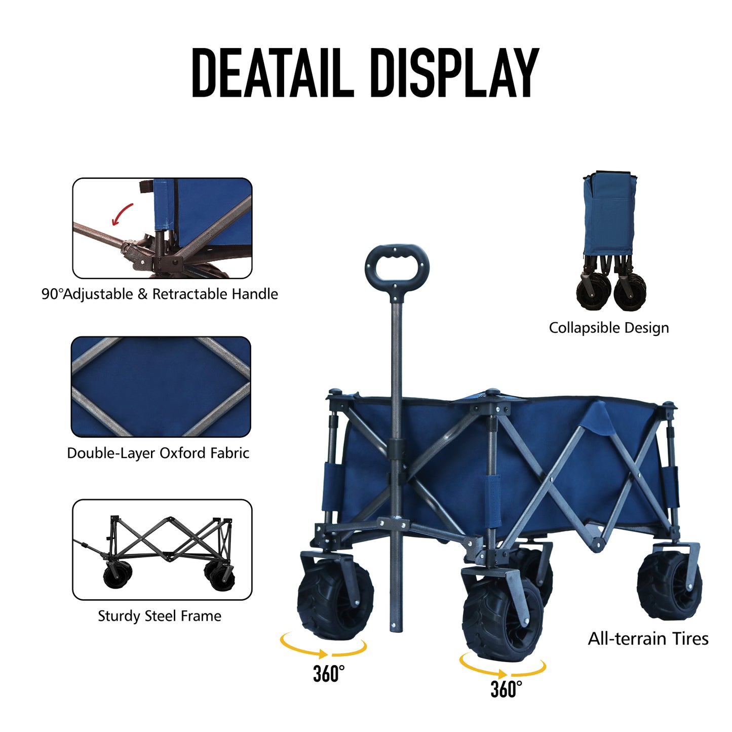 OKEYOLIVE Folding Utility Wagon Cart | All-terrain