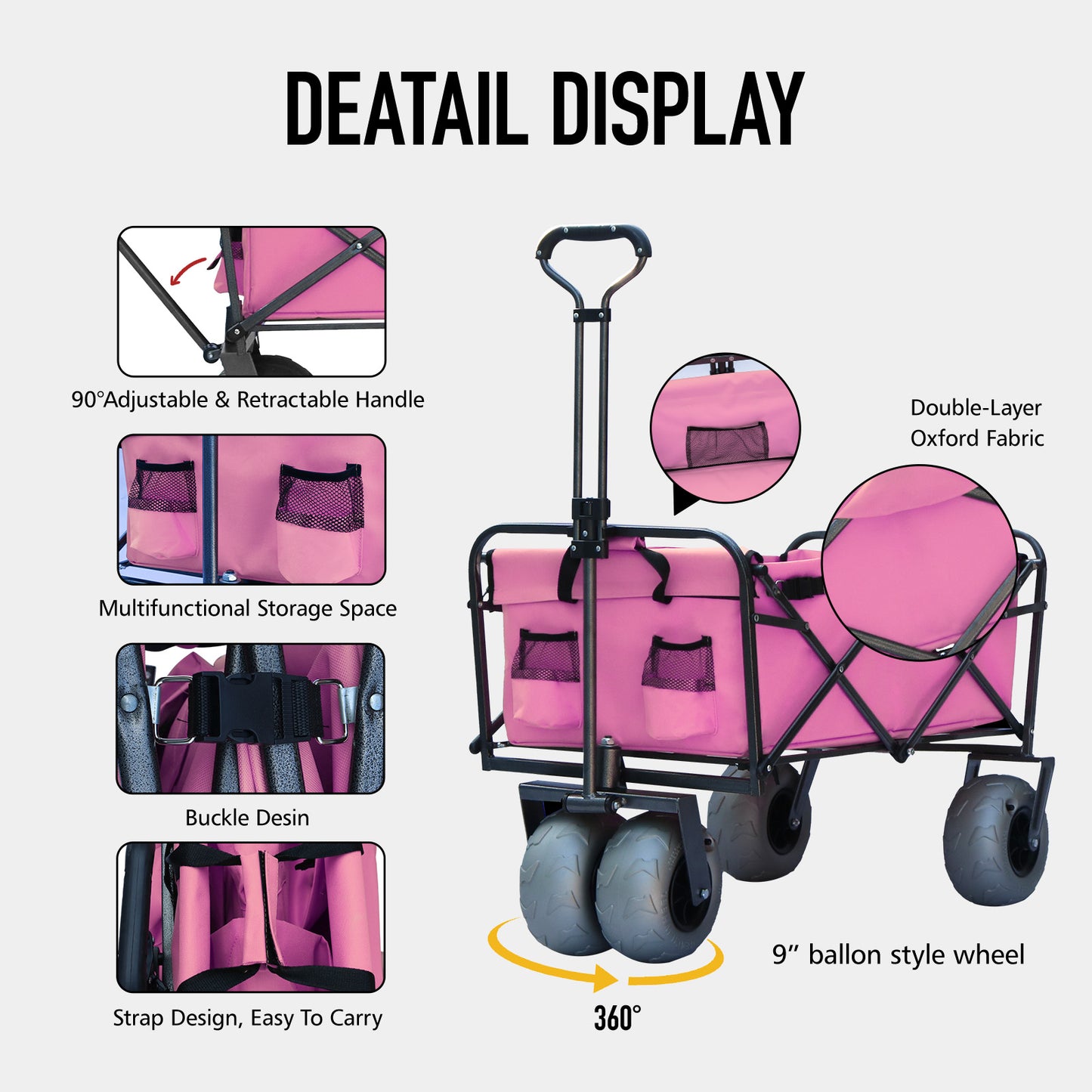 OKEYOLIVE Heavy Duty Collapsible Utility Beach Cart