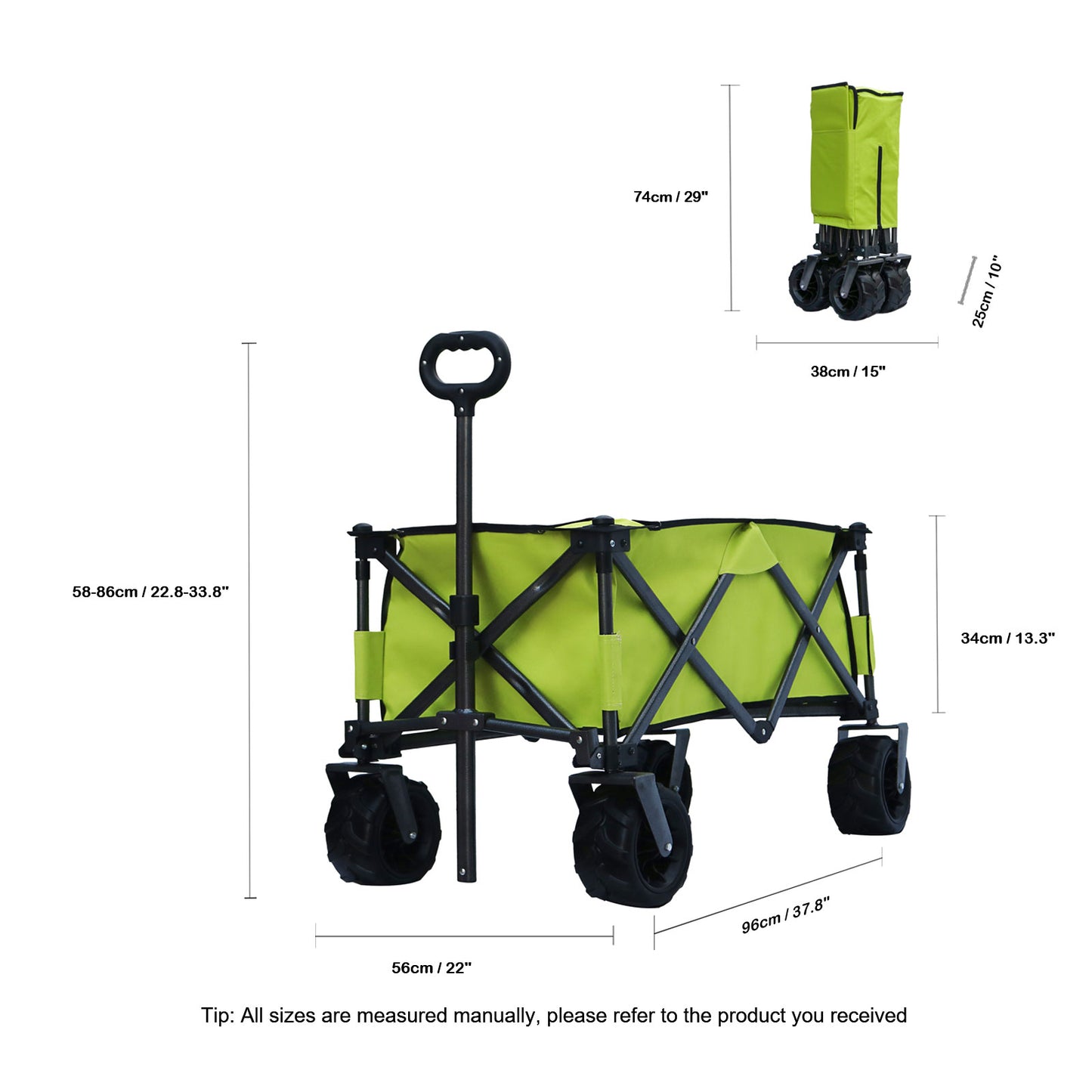 OKEYOLIVE Folding Utility Wagon Cart | All-terrain