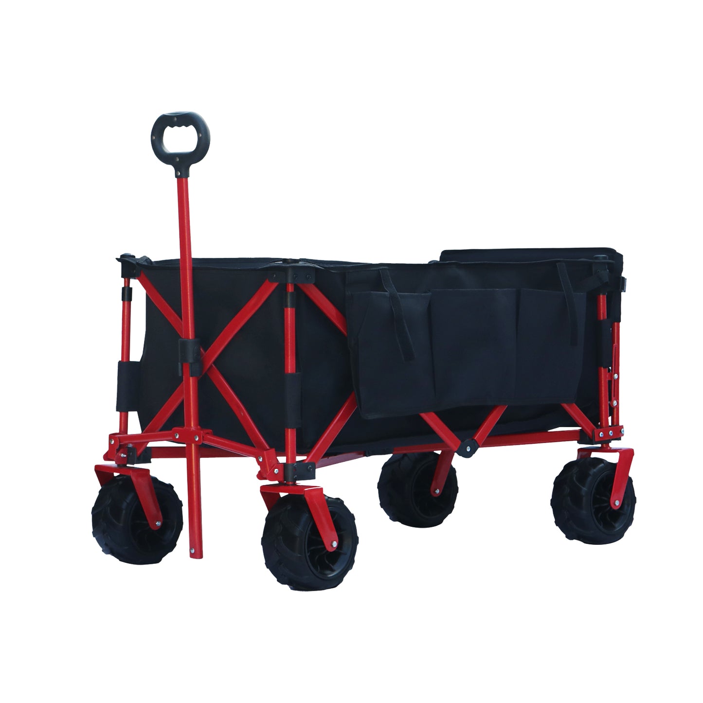 OKEYOLIVE Folding Wagon Cart w/ Side Pocket | Extended Design